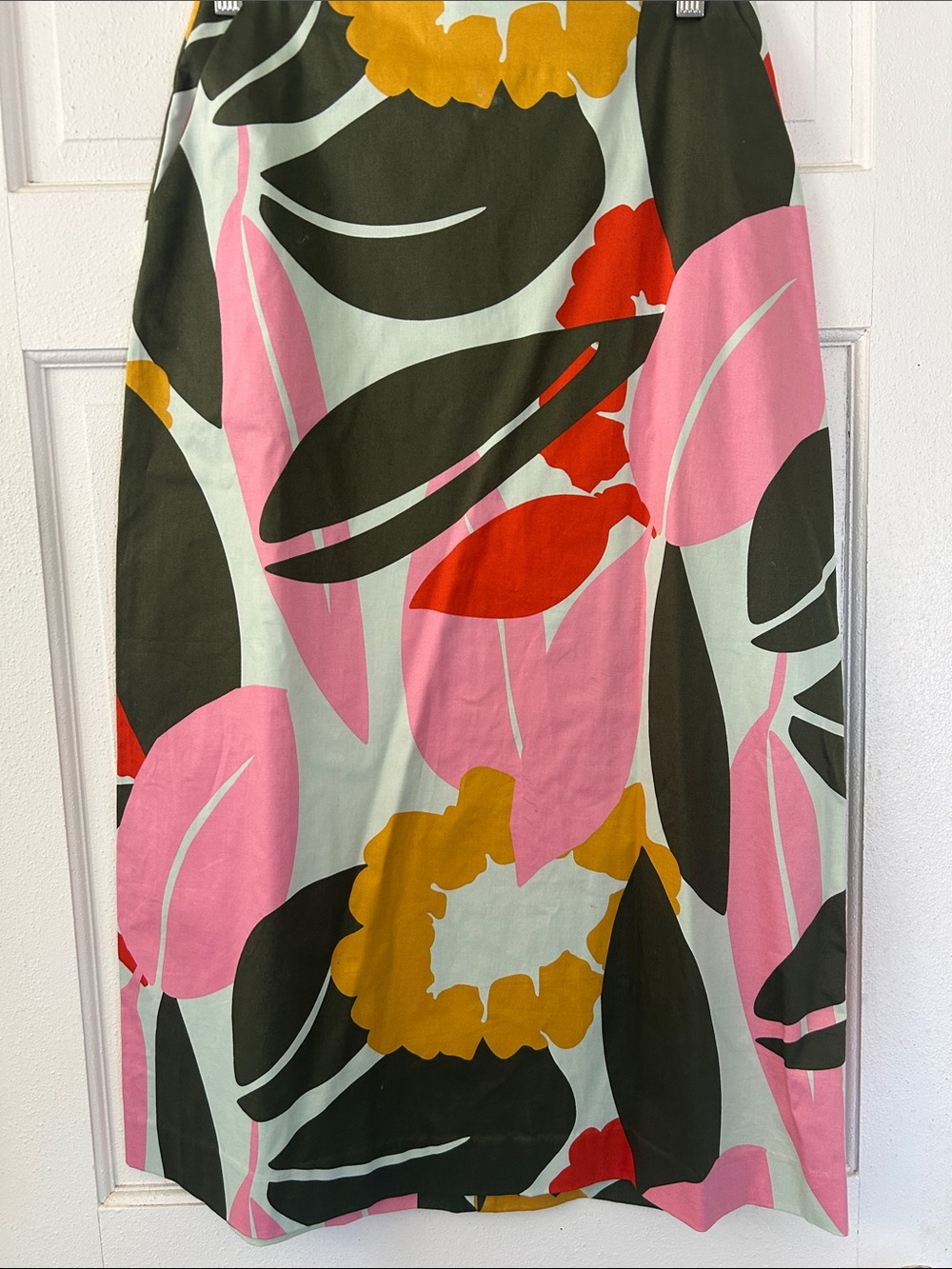 Boden Floral Midi Skirt in Pink, Olive, Mustard & Red